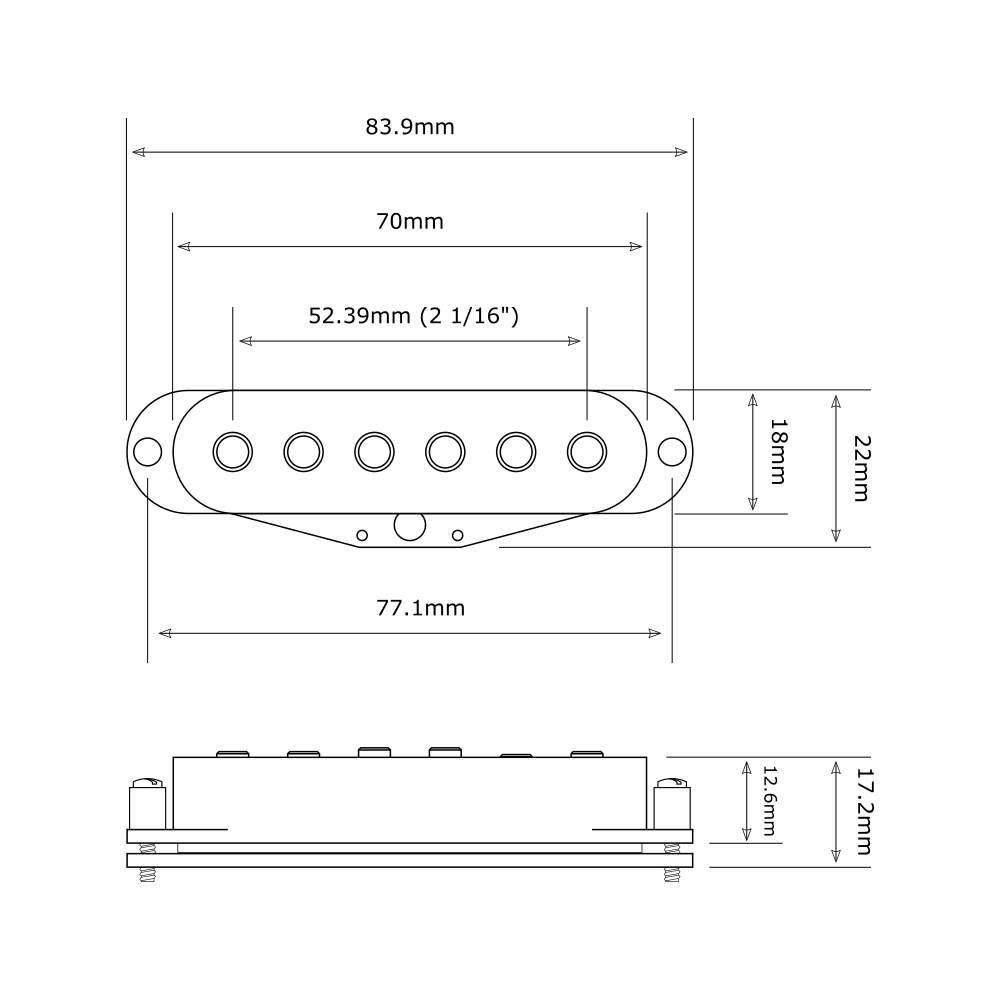 Low output single coil pickup set