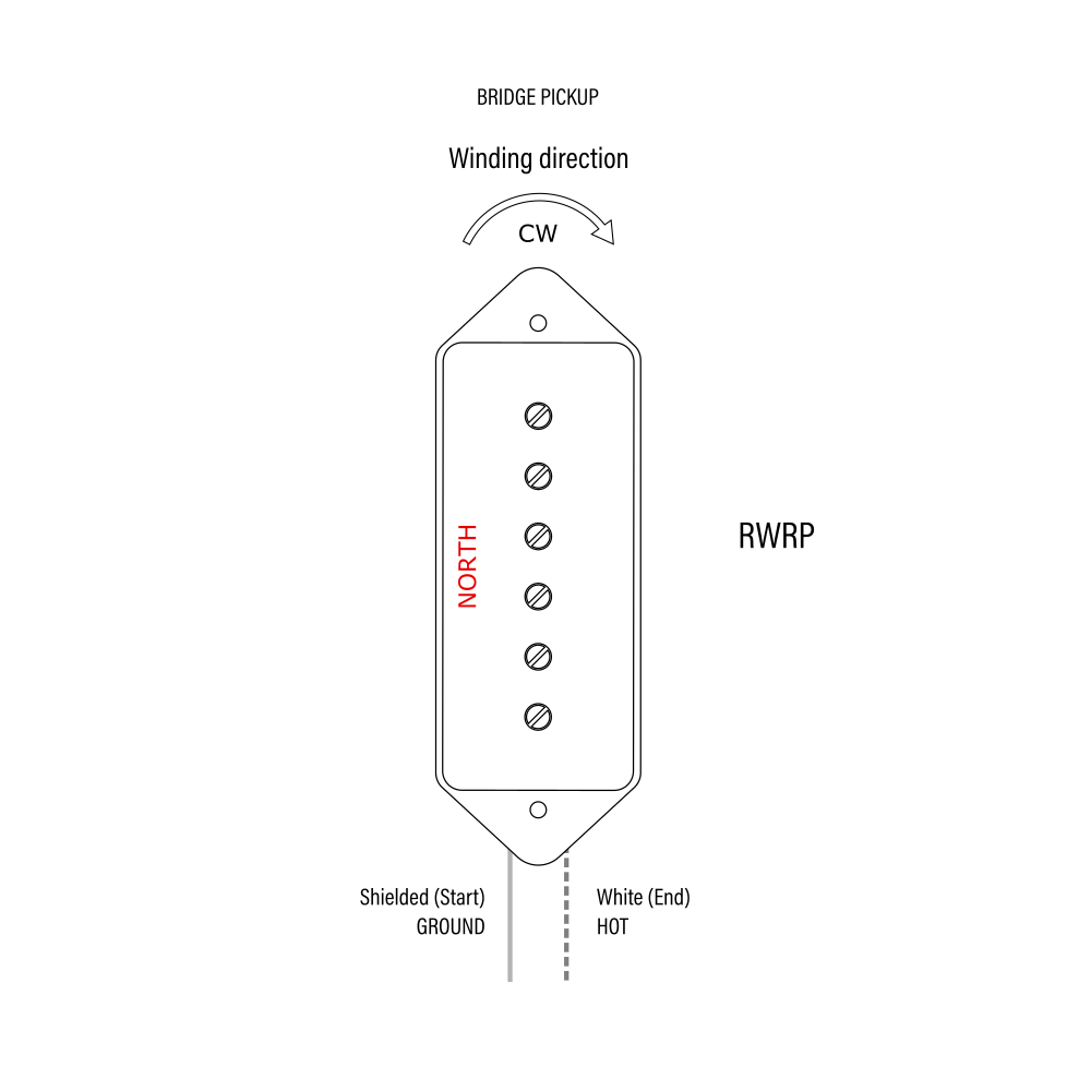 Regular output P90 Dogear bridge pickup