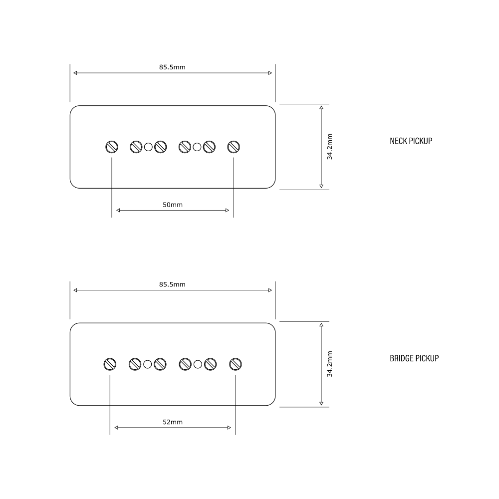 Regular output P90 Soapbar bridge pickup