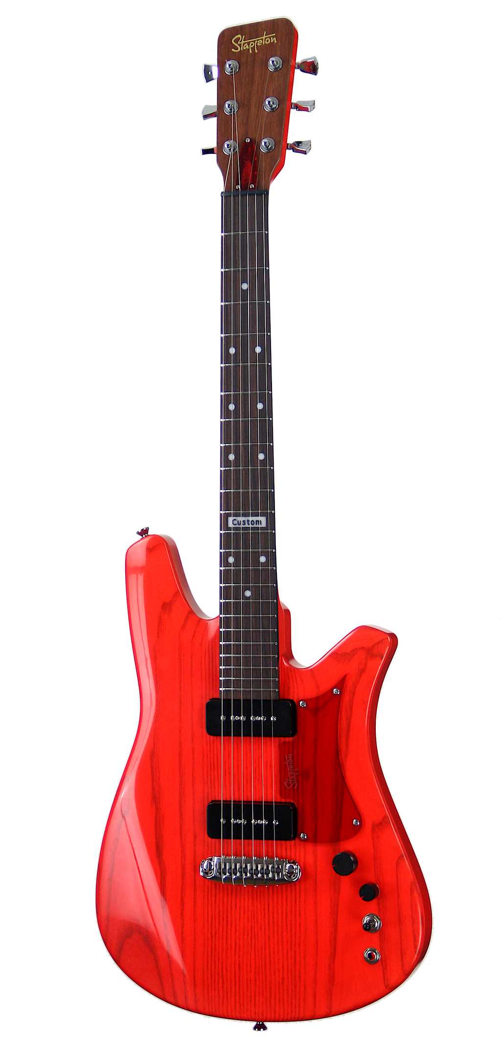 SKYE™ Transparent Red. White Ash body, Maple neck, Indian rosewood fingerboard.
