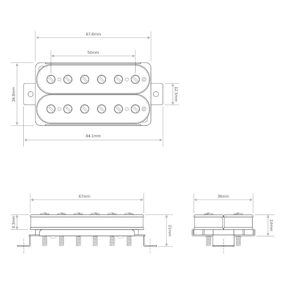 High output humbucker pickup set