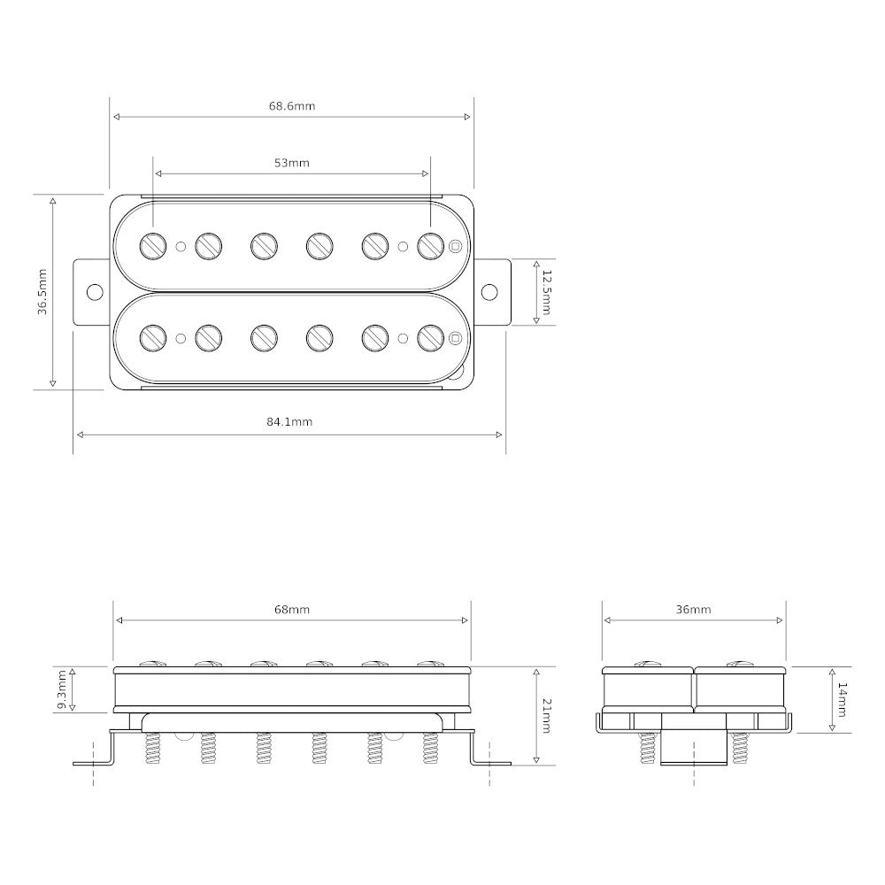 High output humbucker pickup set