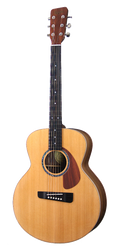 GRATA™ Mini Jumbo, solid wood acoustic guitar. Red cedar soundboard, black walnut body and neck.
