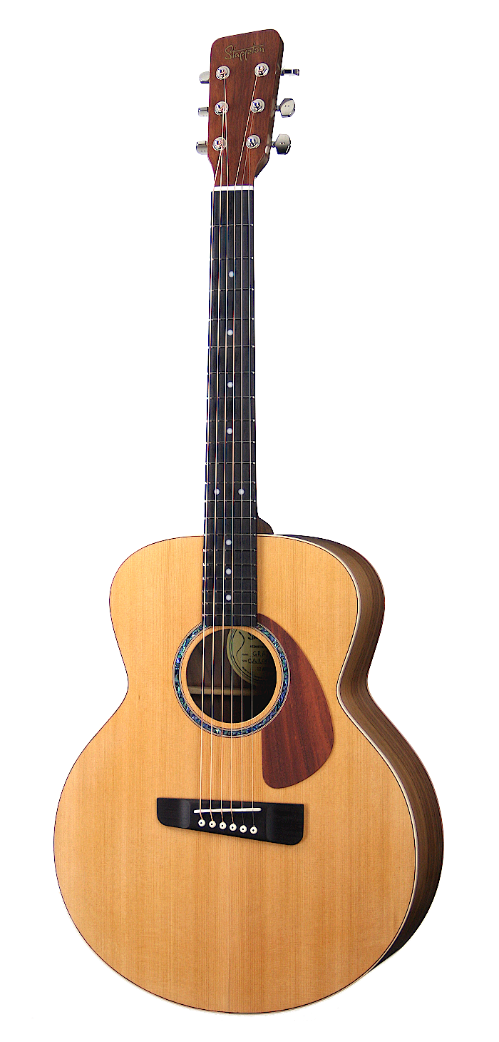 GRATA™ Mini Jumbo, solid wood acoustic guitar. Red cedar soundboard, black walnut body and neck.