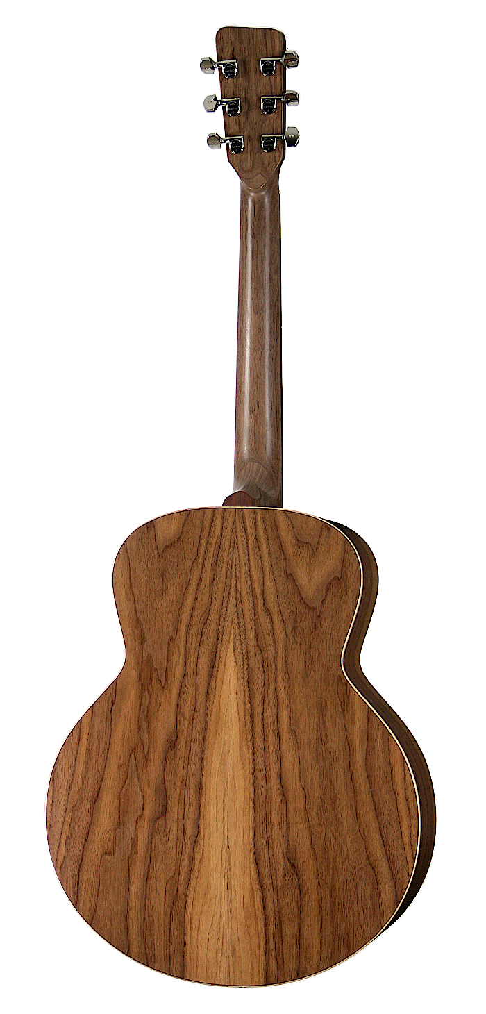 GRATA™ Mini Jumbo, solid wood acoustic guitar. Red cedar soundboard, black walnut body and neck.