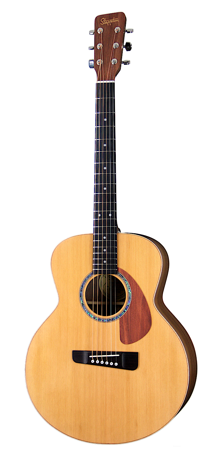 GRATA™ Mini Jumbo, solid wood acoustic guitar. Red cedar soundboard, black walnut body and neck.