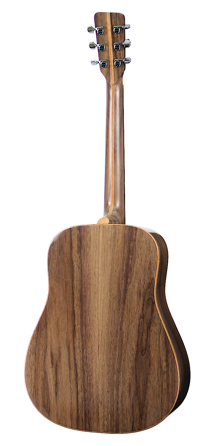 NORA™ Dreadnought, solid wood acoustic guitar. Red cedar soundboard, black walnut neck and body.